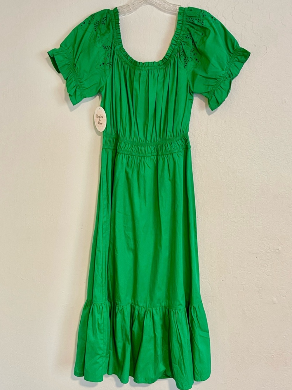 NWT Harlow & Rose Green Summer Midi Dress Women’s Medium